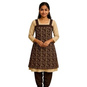 Melange Brown and‎ Gold Kurta